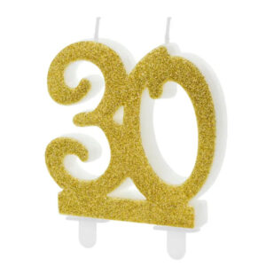 Vela 30anos dourado glitter