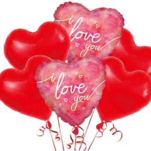 Balões Corações Vermelho I love you 6unid