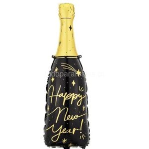 Balão Happy New Year Garrafa Preta 39x98cm