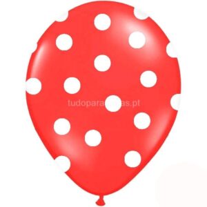 Balão Látex Bolinhas Vermelho