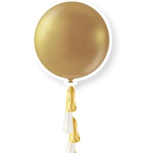 Balão Látex 91cm Dourado + Tassel