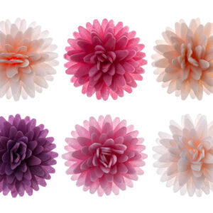 .Flor hóstia Pompom Colorido 4,5cm