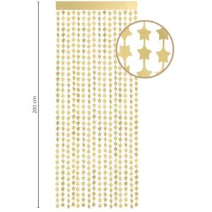 Cortina Estrelas Douradas 1x2m
