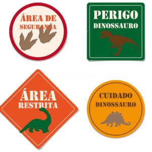 Cartazes decorativos Dinossauros 8unid