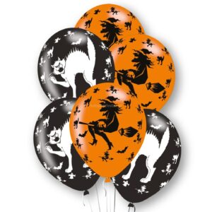 Balão látex Bruxas e Gatos 6unid