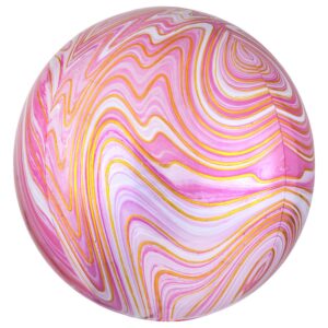 Balão Esférico Mármore Rosa 40cm